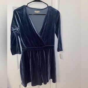 Urban outfitters Silence and Noise Blue velvet romper